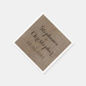 Serviette En Papier Fête des mariées de Mariage rustique à look Burlap (Coin)