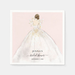 Serviette En Papier Fête des mariées de mariée Magnolia Brunette