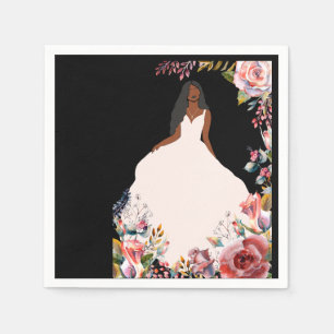 Serviette En Papier Fête des mariées de mariées afro-américaines
