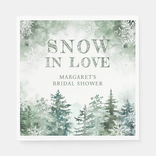 Serviette En Papier Fête des mariées de neige en amour (Devant)
