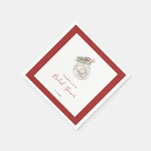 Serviette En Papier Fête des mariées de Noël d'hiver (Coin)