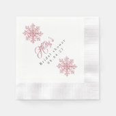 Serviette En Papier Fête des mariées de Noël rose romantique (Devant)