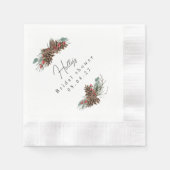 Serviette En Papier Fête des mariées de Noël rustique (Devant)