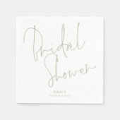 Serviette En Papier Fête des mariées de nom de la lumière de script mi (Devant)