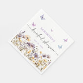 Serviette En Papier Fête des mariées de papillons moderne Affiche de b (Coin)