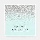 Serviette En Papier Fête des mariées de Parties scintillant en argent  (Devant)