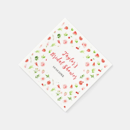 Serviette En Papier Fête des mariées de pastèque et grenade (Coin)
