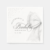 Serviette En Papier Fête des mariées de perles de boules blanches (Devant)