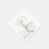 Serviette En Papier Fête des mariées de perles de boules blanches (Coin)