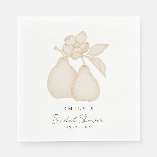 Serviette En Papier Fête des mariées de poire Gold Perfect (Devant)