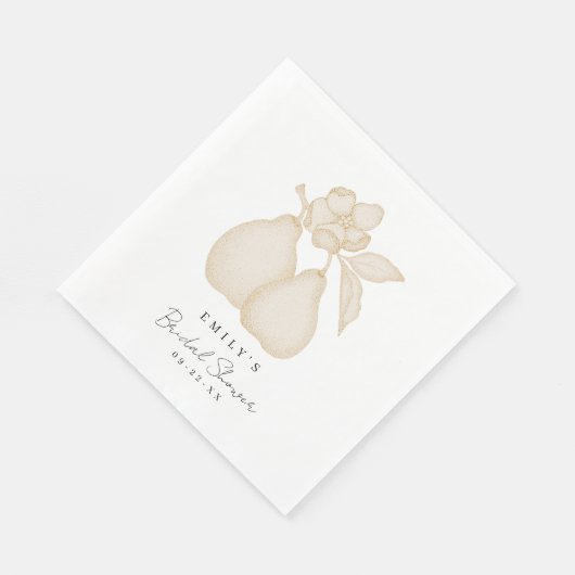 Serviette En Papier Fête des mariées de poire Gold Perfect (Coin)