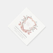 Serviette En Papier Fête des mariées de poitrine rose Fleur sauvage (Coin)