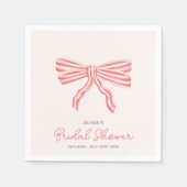 Serviette En Papier Fête des mariées de rougissement Coquette Bow (Devant)