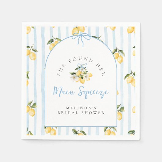 Serviette En Papier Fête des mariées de rubans citrons citron (Devant)