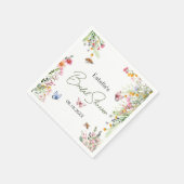 Serviette En Papier Fête des mariées de script des fleurs sauvages de  (Coin)