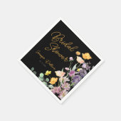 Serviette En Papier Fête des mariées de script Fleur sauvage chic (Coin)