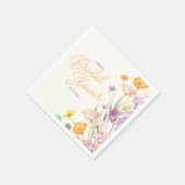 Serviette En Papier Fête des mariées de script Fleur sauvage chic (Coin)