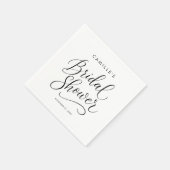 Serviette En Papier Fête des mariées de script minimaliste (Coin)