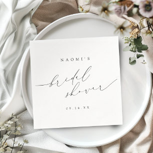 Serviette En Papier Fête des mariées de script minimaliste moderne chi
