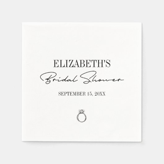 Serviette En Papier Fête des mariées de script moderne (Devant)