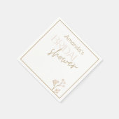 Serviette En Papier Fête des mariées de script moderne simple (Coin)