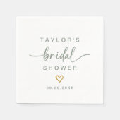 Serviette En Papier Fête des mariées de script moderne simple élégant (Devant)