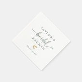 Serviette En Papier Fête des mariées de script moderne simple élégant (Coin)