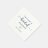 Serviette En Papier Fête des mariées de script moderne simple élégant (Coin)