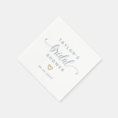 Serviette En Papier Fête des mariées de script moderne simple élégant (Coin)