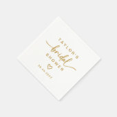 Serviette En Papier Fête des mariées de script moderne simple élégant (Coin)