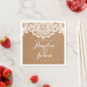 Serviette En Papier Fête des mariées de serviettes Mariage Kraft et de (En situation)