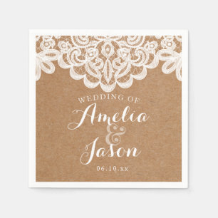 Serviette En Papier Fête des mariées de serviettes Mariage Kraft et de