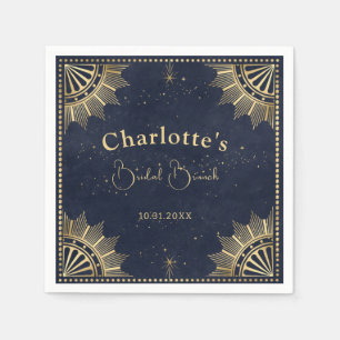 Serviette En Papier Fête des mariées de Tarot céleste marine et or