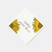 Serviette En Papier Fête des mariées de tournesol jaune (Coin)