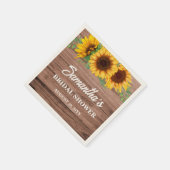 Serviette En Papier Fête des mariées de tournesol rustique (Coin)