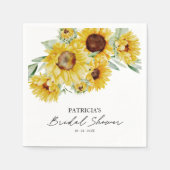 Serviette En Papier Fête des mariées de tournesol rustique chic (Devant)