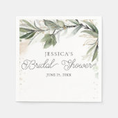 Serviette En Papier Fête des mariées de verdure botanique simple servi (Devant)