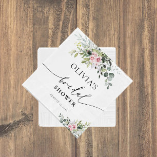 Serviette En Papier Fête des mariées de verdure rose vif serviettes