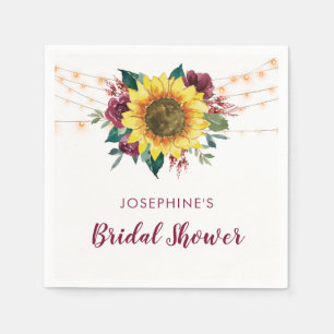 Serviette En Papier Fête des mariées de voyants à chaîne de tournesol