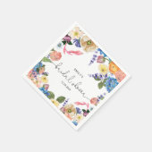 Serviette En Papier Fête des mariées des fleurs d'aquarelle (Coin)