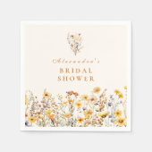 Serviette En Papier Fête des mariées des Fleurs sauvages et marguerite (Devant)