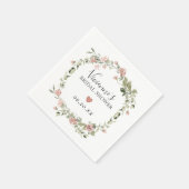 Serviette En Papier Fête des mariées d'Eucalyptus rose poussiéreux (Coin)