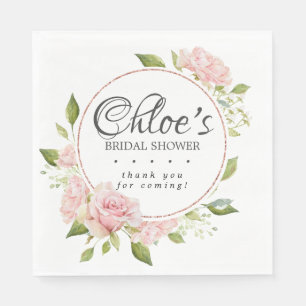 Serviette En Papier Fête des mariées d'or rose pâle