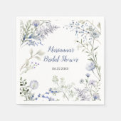 Serviette En Papier Fête des mariées du cadre Fleur sauvage bleu aquar (Devant)