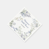 Serviette En Papier Fête des mariées du cadre Fleur sauvage bleu aquar (Coin)