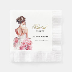 Serviette En Papier Fête des mariées du Mariage d'aquarelle budgétaire