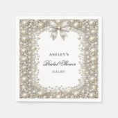Serviette En Papier Fête des mariées élégante de diamants et de perles (Devant)