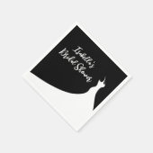 Serviette En Papier Fête des mariées élégante Napkin noir (Coin)