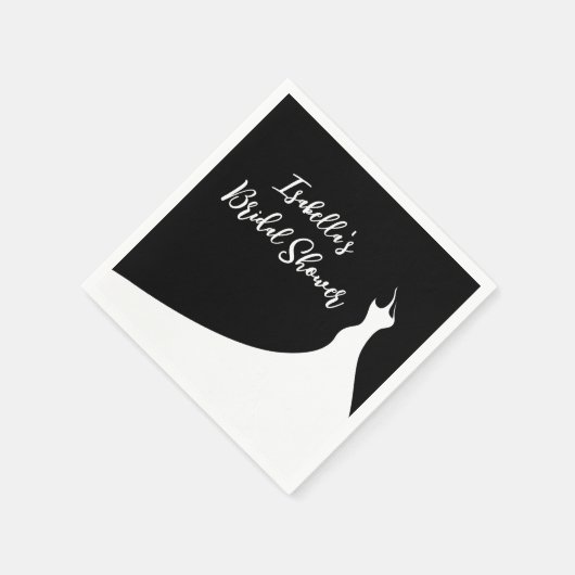 Serviette En Papier Fête des mariées élégante Napkin noir (Coin)