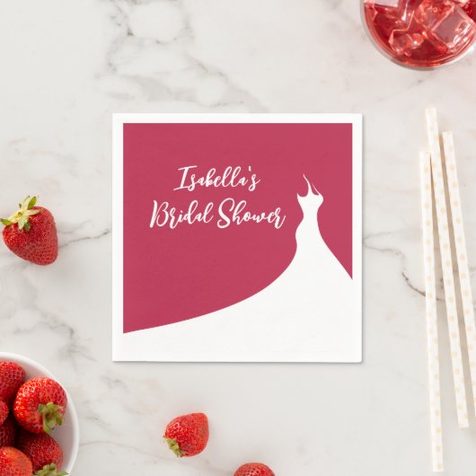 Serviette En Papier Fête des mariées élégante Napkin viva magenta (En situation)